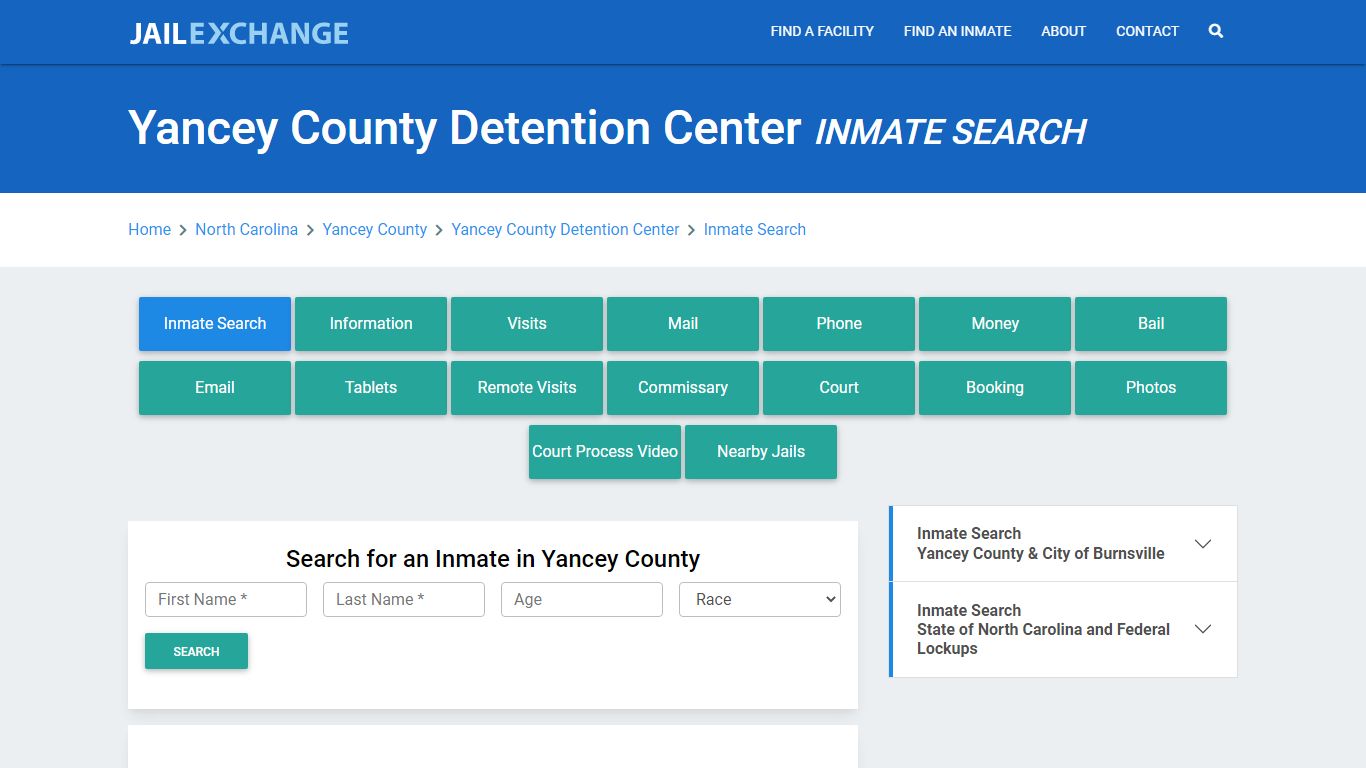 Yancey County Detention Center Inmate Search - Jail Exchange