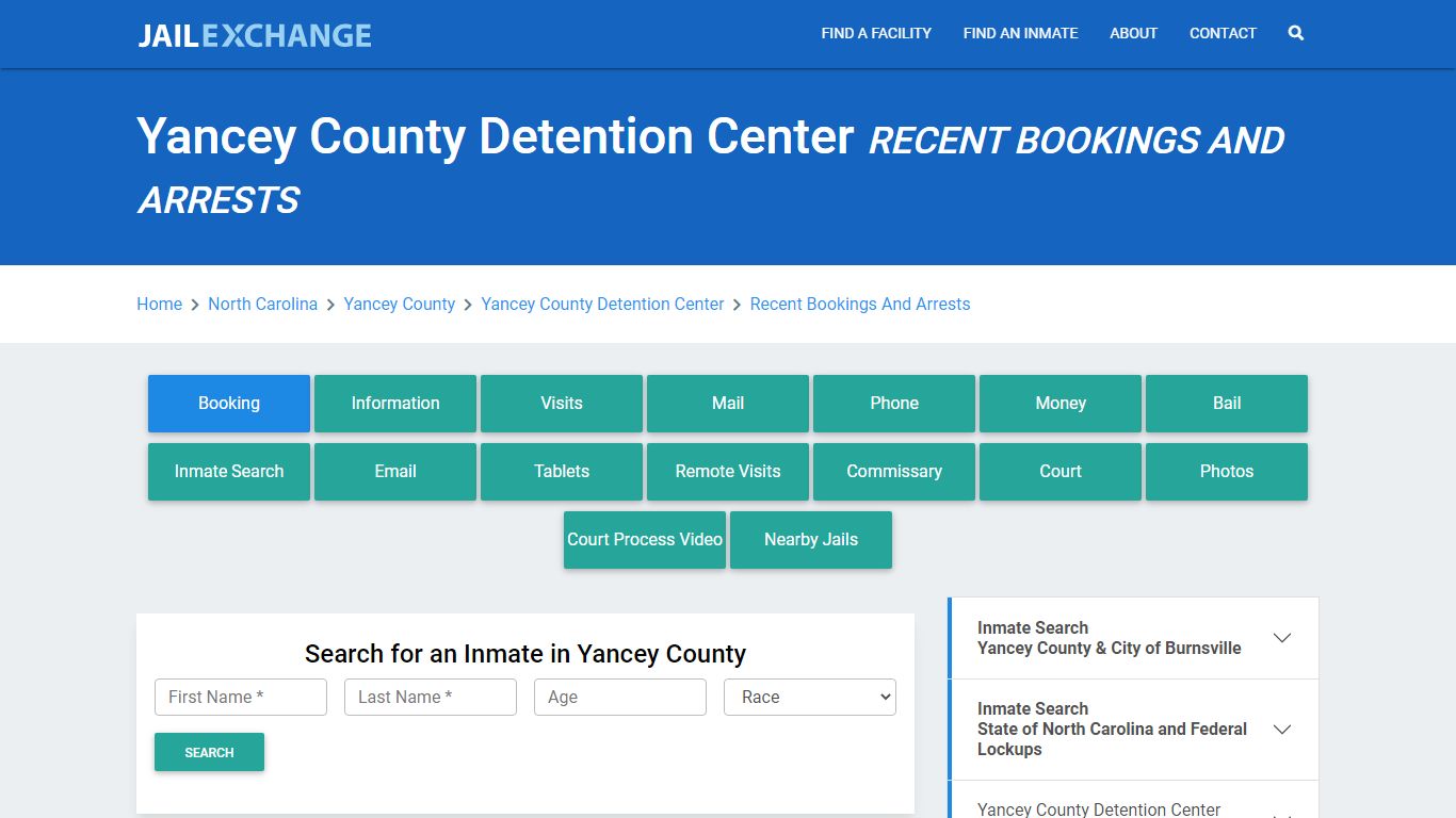 Yancey County Detention Center Recent Bookings And Arrests - Jail Exchange